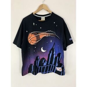 Vintage Champion T Shirt  Men's M Rochester New York 1998 Basketball City Scape